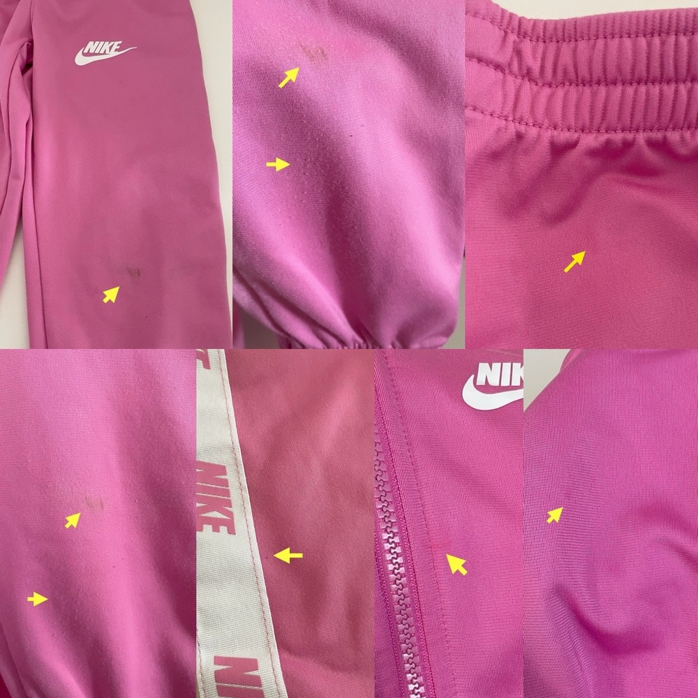 Nike Kids Pink Matching Set Zip Up Tracksuit with Logo Accents Girls 4 XS - Picture 7 of 14
